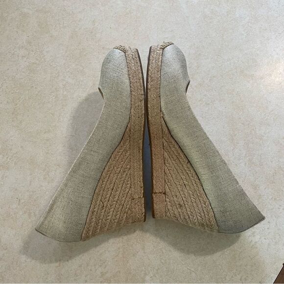J crew Seville Espadrilles Shoes wedges size 8.5 Light Gold Metallic women’s - Picture 9 of 9
